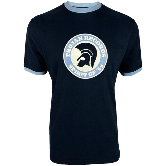 Trojan Records Spirit Of '69 Print Ringer T-Shirt Navy