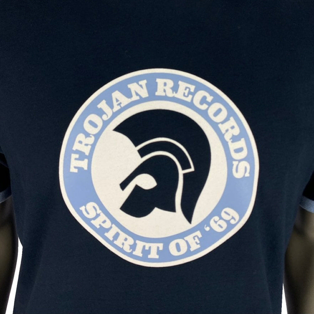 Trojan Records Spirit Of '69 Print Ringer T-Shirt Navy