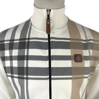 Trojan Records Oversize Check Track Top Ecru