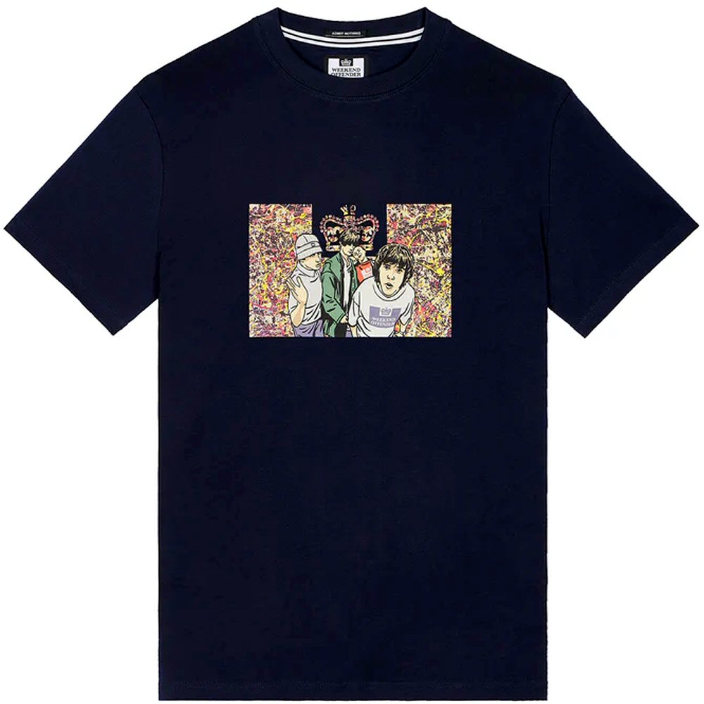 Weekender Offender Stone Roses Print T-Shirt Navy