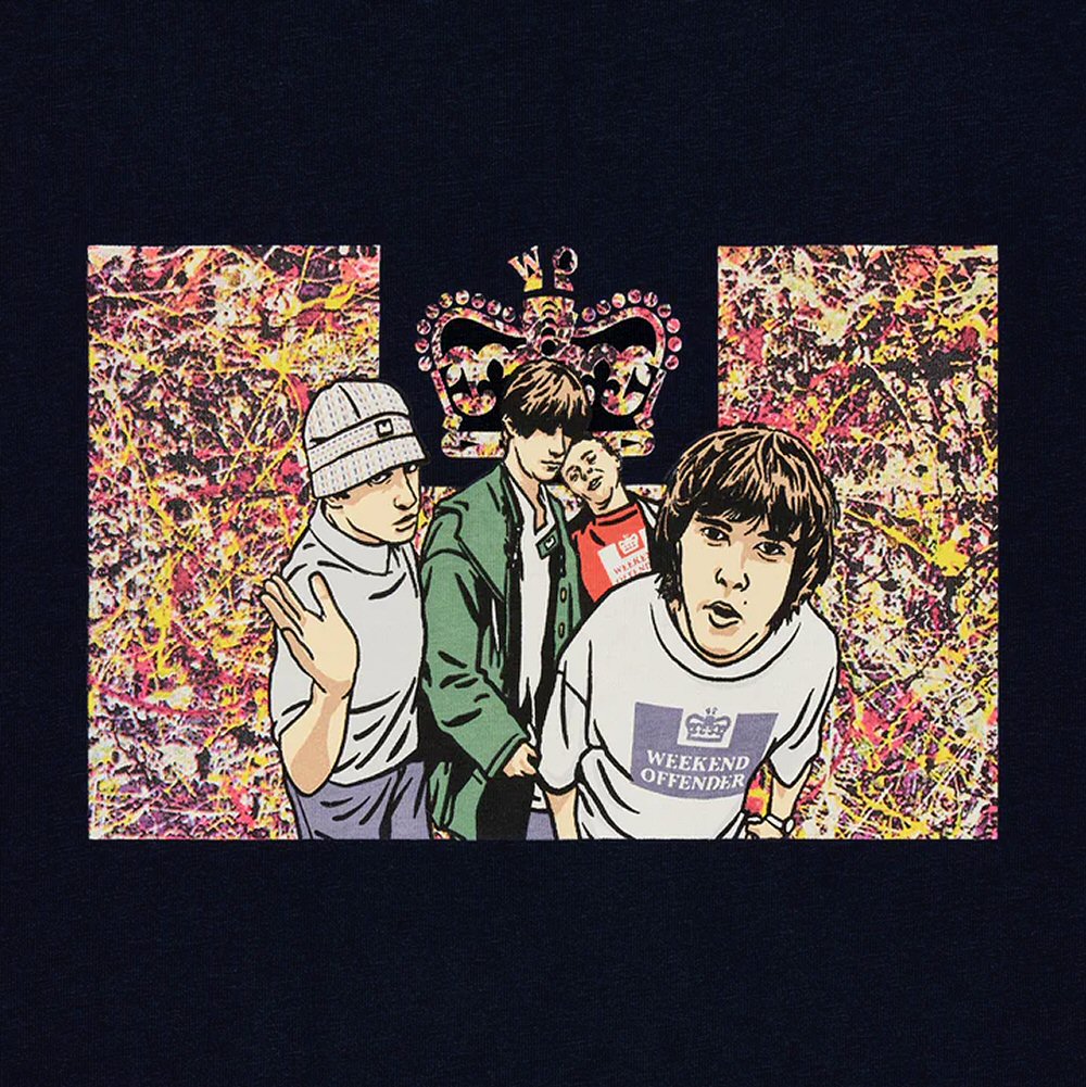 Weekender Offender Stone Roses Print T-Shirt Navy