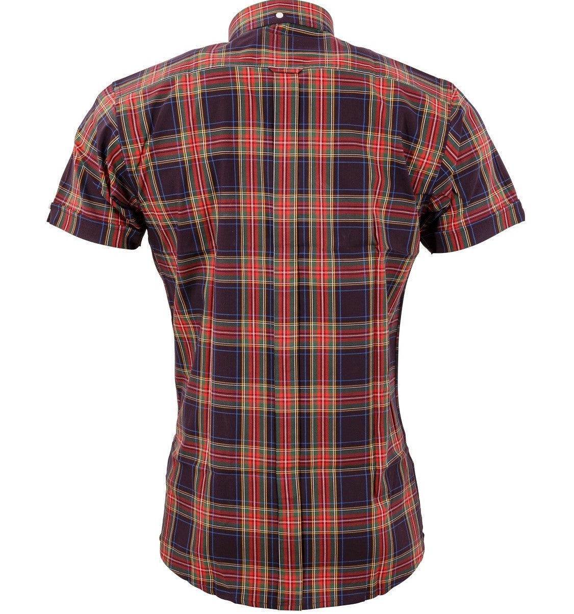 Relco Button Down Check Short Sleeve Shirt Navy