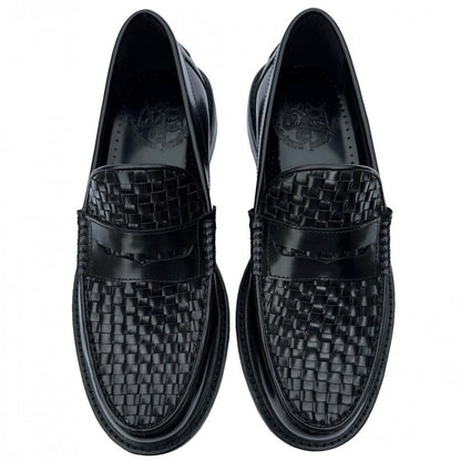 Delicious Junction Basket Weave Loafer Black