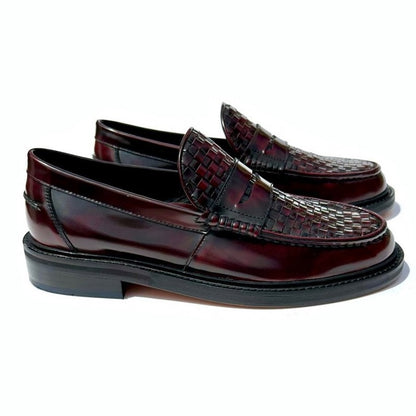 Delicious Junction Basket Weave Loafer Oxblood