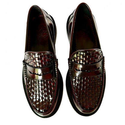 Delicious Junction Basket Weave Loafer Oxblood