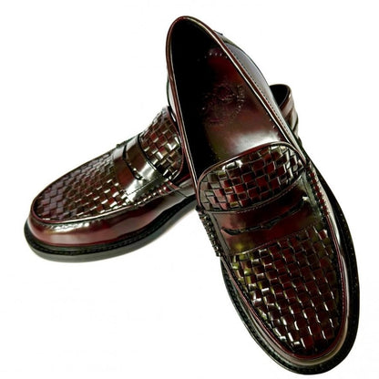 Delicious Junction Basket Weave Loafer Oxblood