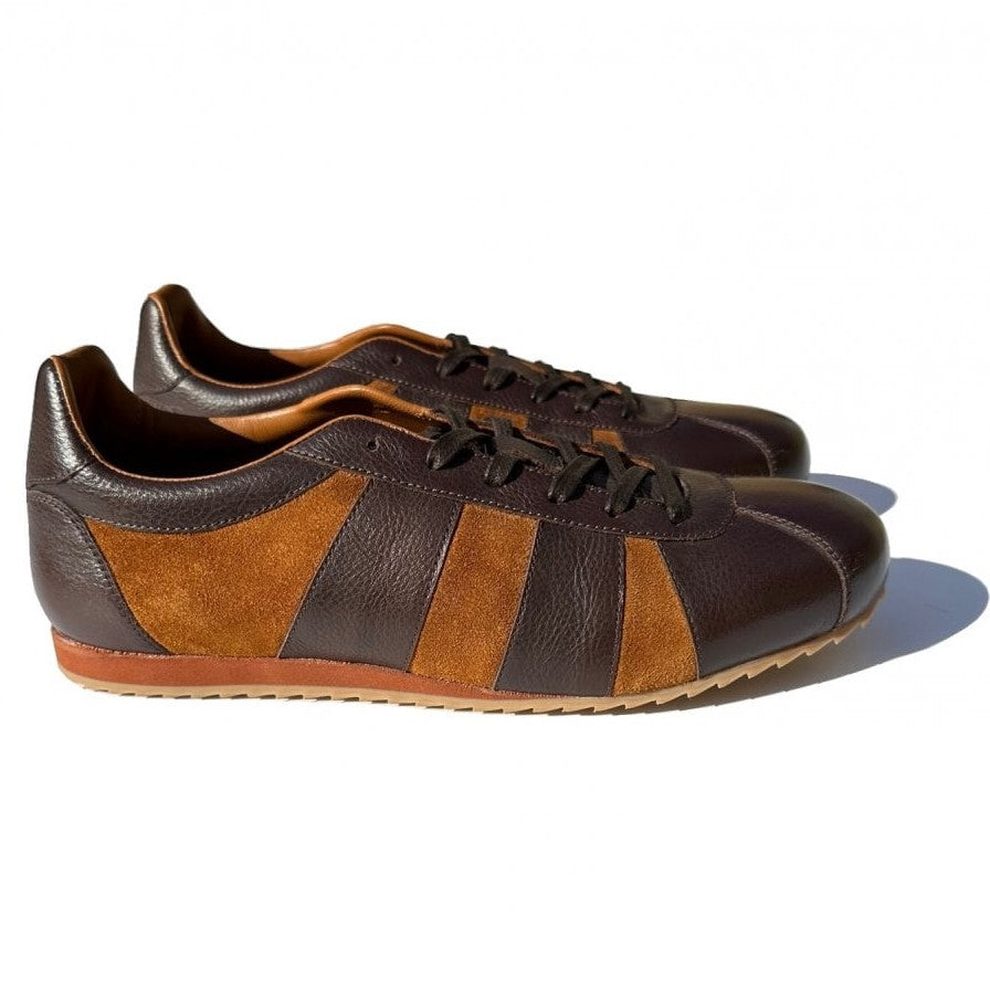 Delicious Junction Leather Chad Retro Trainer Chocolate