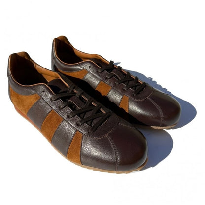 Delicious Junction Leather Chad Retro Trainer Chocolate