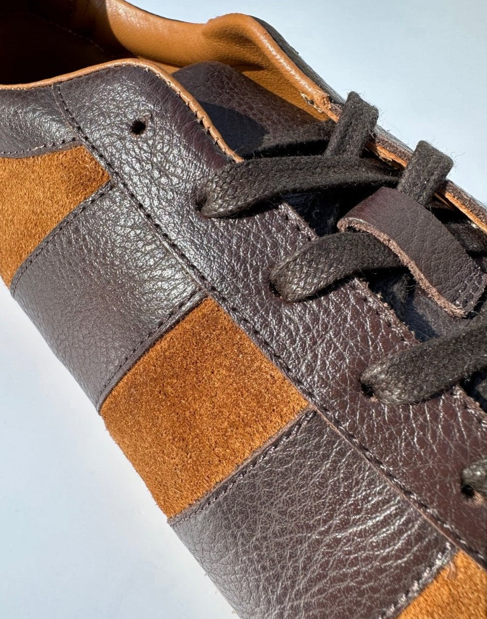 Delicious Junction Leather Chad Retro Trainer Chocolate