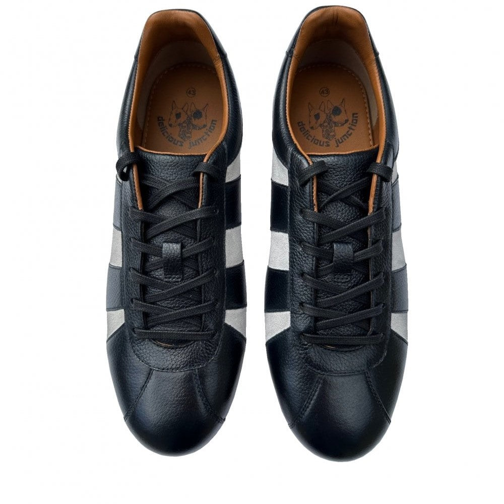 Delicious Junction Leather Chad Retro Trainer Black