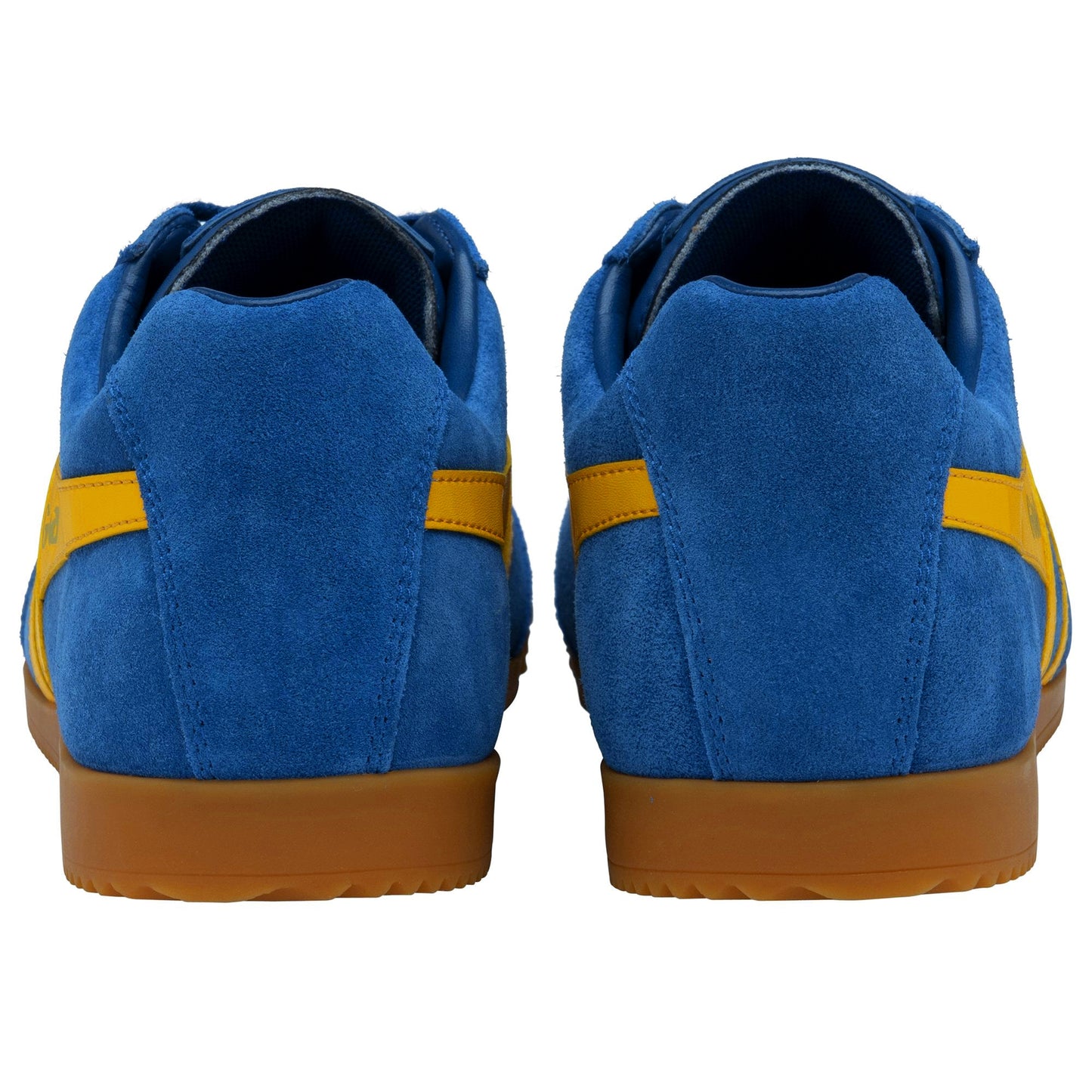 Gola Harrier Classic Twin Stripe Suede Trainer Marine Blue / Sun