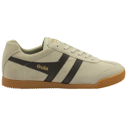 Gola Harrier Classic Twin Stripe Suede Trainer Wheat / Dark Brown