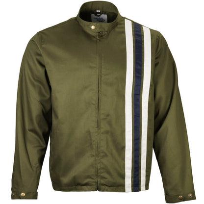 Adaptor Clothing Racing Stripe Rally Jacket Olive Green