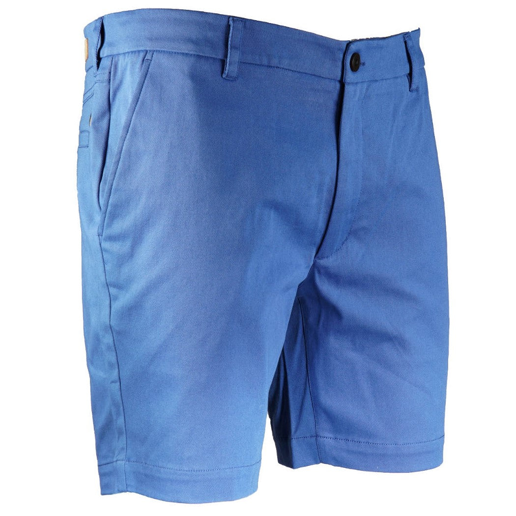 Gabicci Vintage Cotton Stretch Tailored Shorts Mid Blue