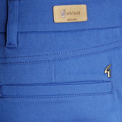 Gabicci Vintage Cotton Stretch Tailored Shorts Mid Blue