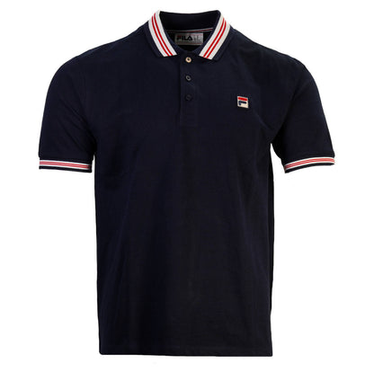 Fila Bold Tipped Pique Polo Shirt Navy