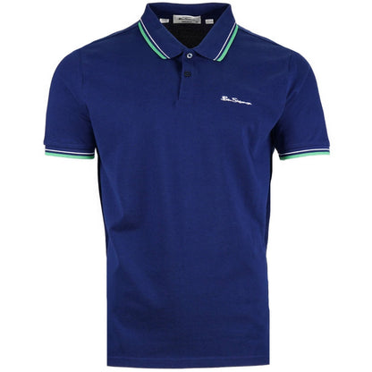 Ben Sherman Twin Tipped Pique Polo Shirt Dark Blue