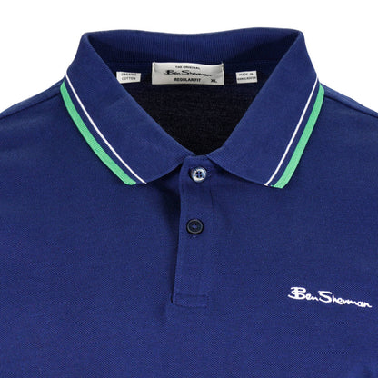 Ben Sherman Twin Tipped Pique Polo Shirt Dark Blue