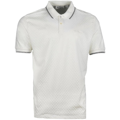 Ben Sherman Chequer Weave Polo Shirt Off White