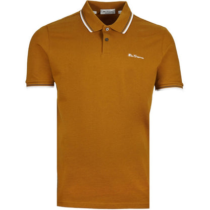 Ben Sherman Twin Tipped Pique Polo Shirt Caramel