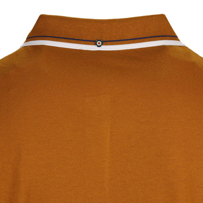 Ben Sherman Twin Tipped Pique Polo Shirt Caramel