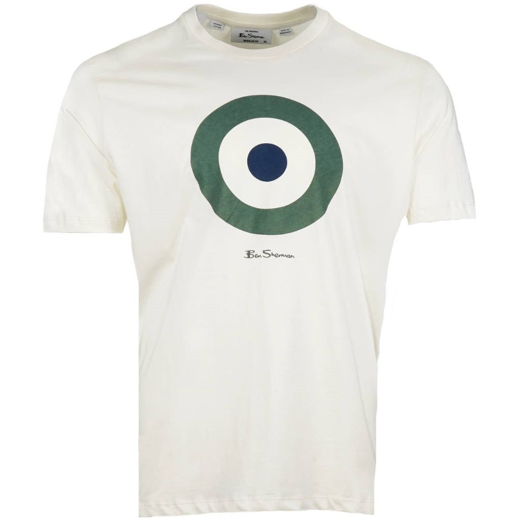 Ben Sherman Classic Target Print T-Shirt Ecru