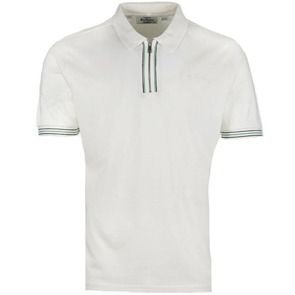 Ben Sherman Tipped Zip Placket Polo Shirt Ecru