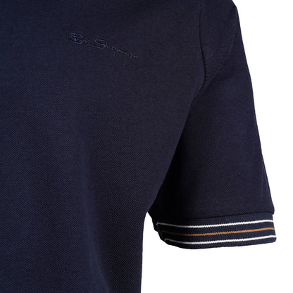 Ben Sherman Tipped Zip Placket Polo Shirt Navy