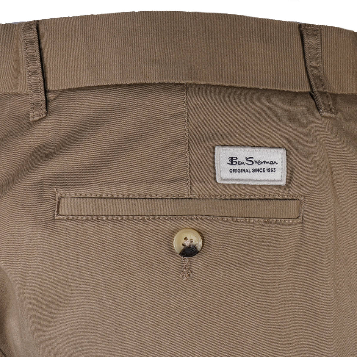 Ben Sherman Cotton Stretch Classic Chino Shorts Stone