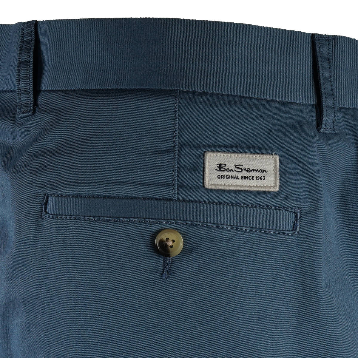 Ben Sherman Cotton Stretch Classic Chino Shorts Mid Blue