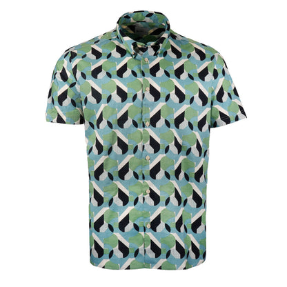 Ben Sherman Short Sleeve Random Bold Geometric Shirt Green