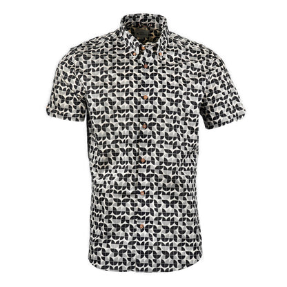 Ben Sherman Short Sleeve Retro Bauhaus Pattern Shirt Mono