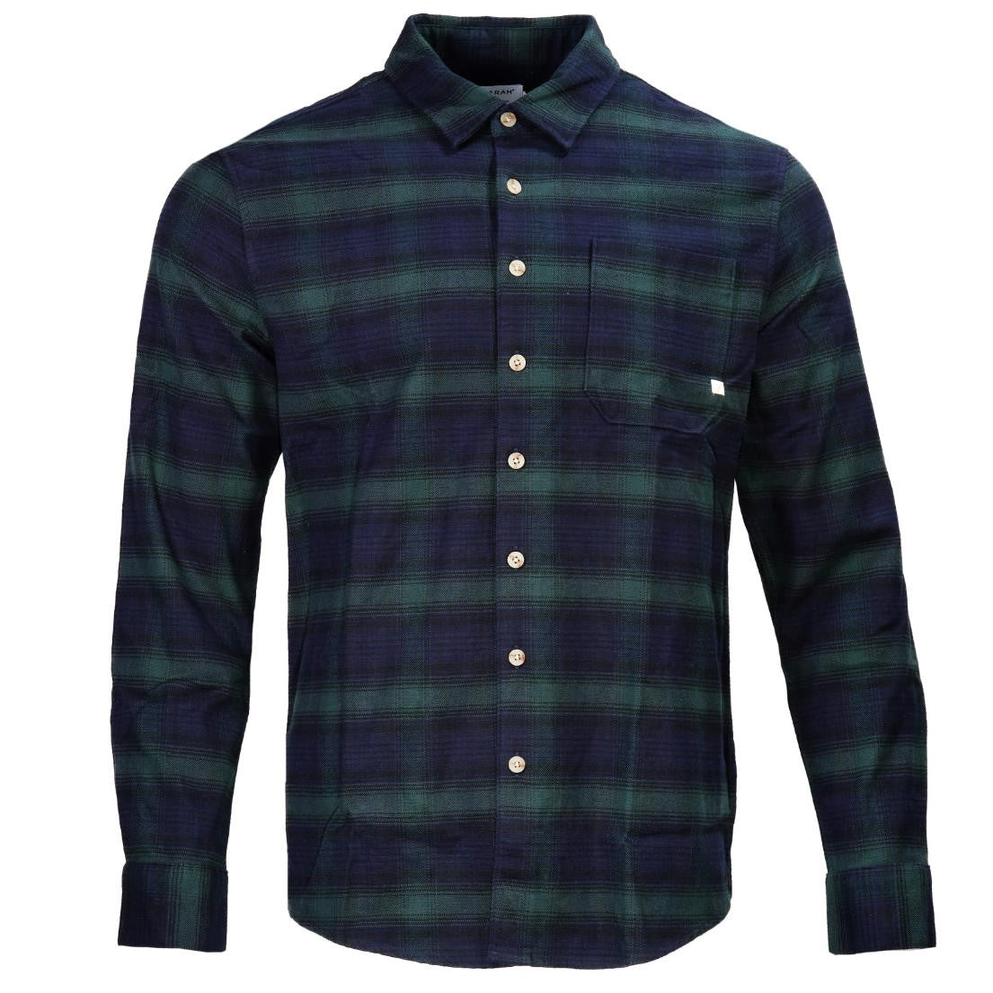 Farah Heavy Cotton Check Overshirt Green Tartan