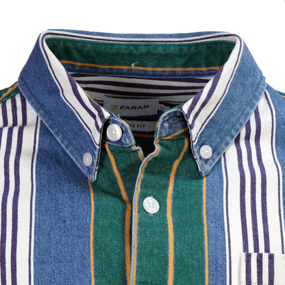 Farah Denim Stripe Button Down Overshirt