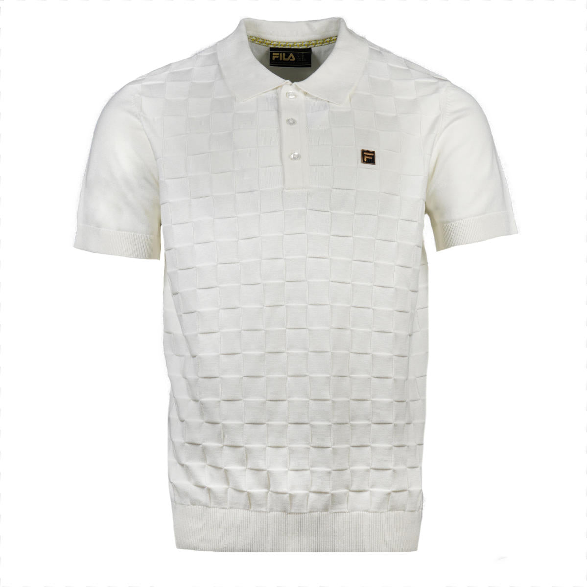 Fila Fine Gauge Square Knit Polo Off White