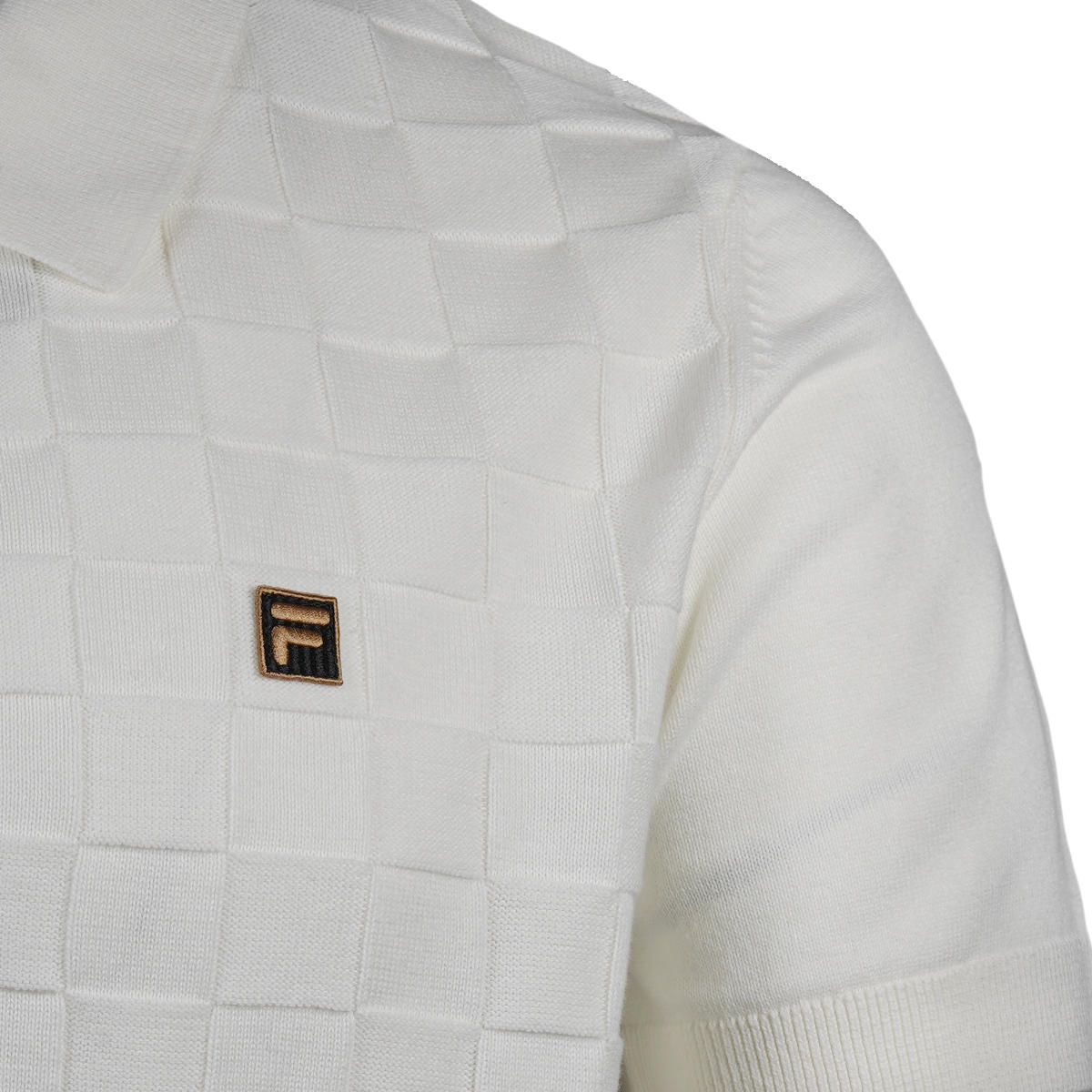 Fila Fine Gauge Square Knit Polo Off White