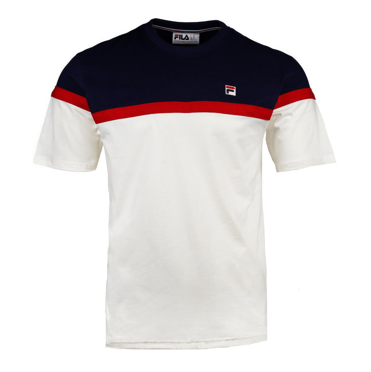 Fila Colour Block T Shirt White / Navy / Red