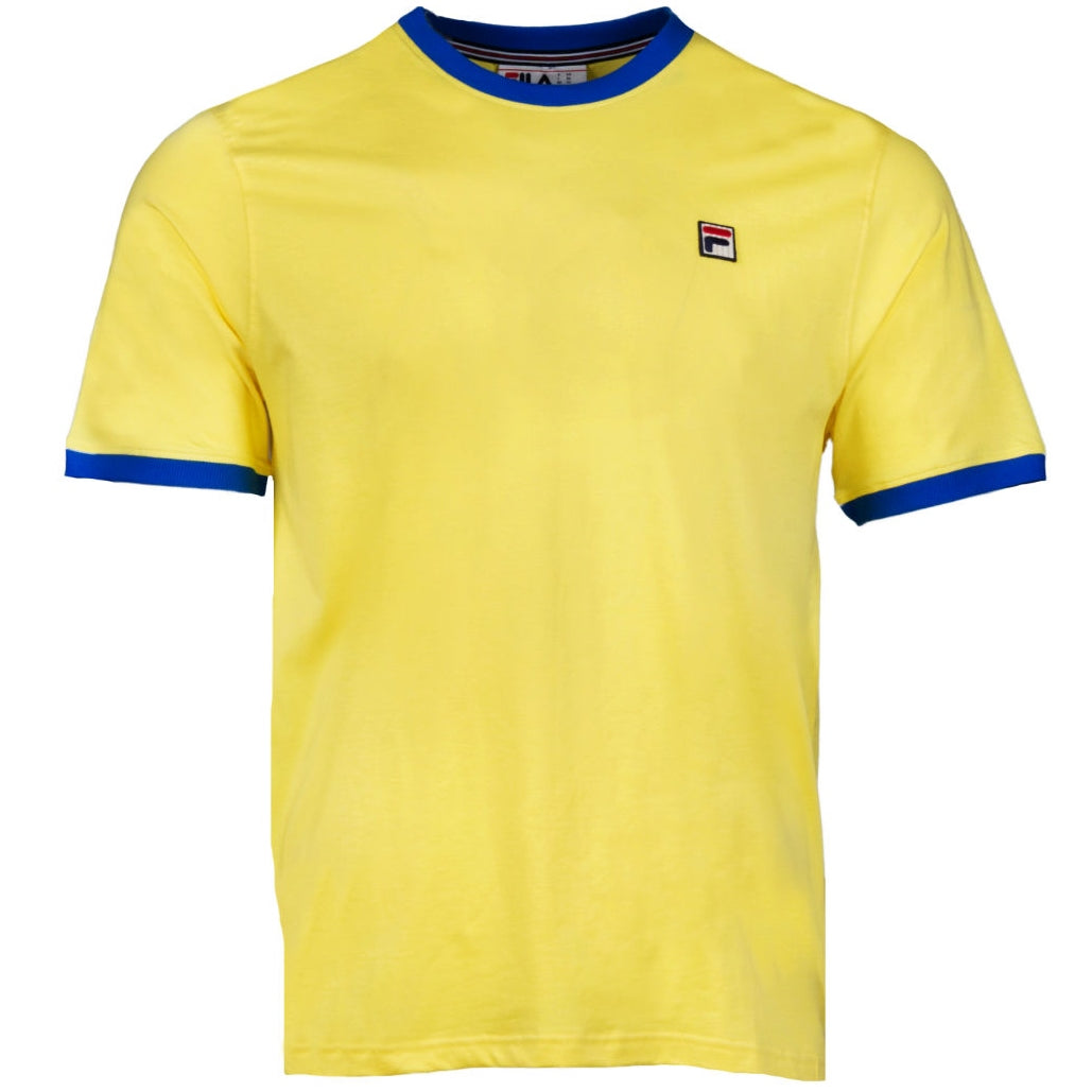 Fila Marconi Classic Ringer T Shirt Lemon / Blue