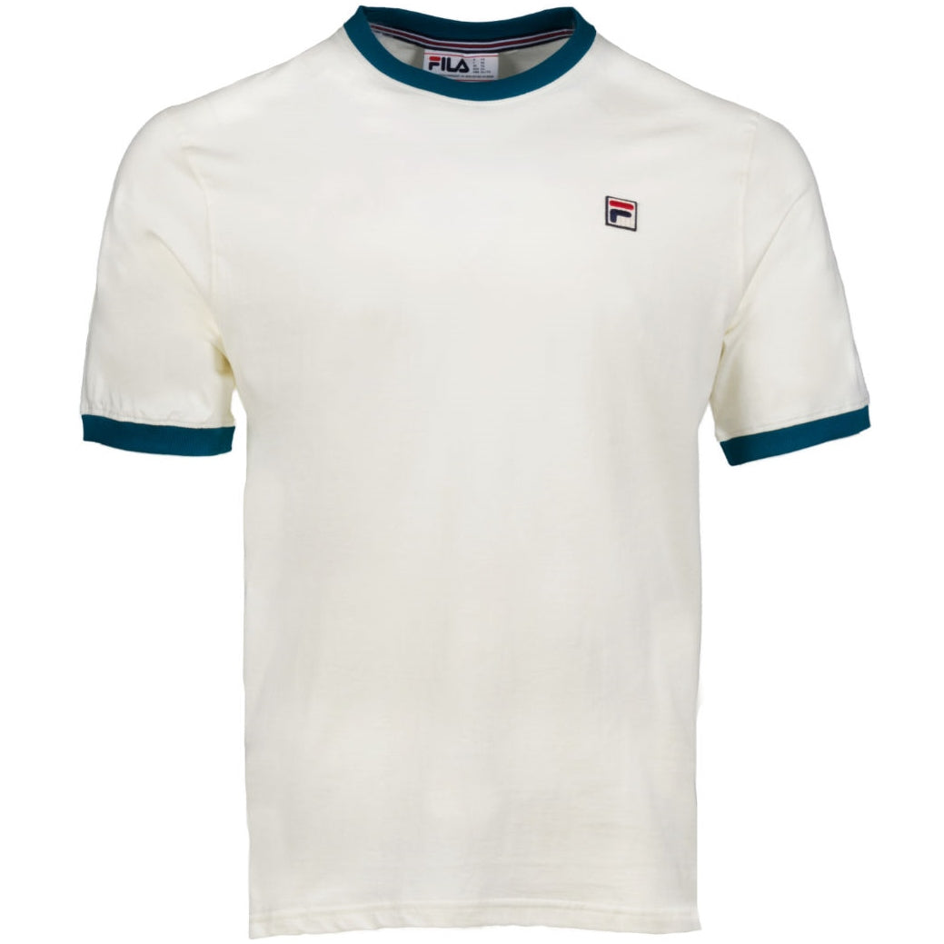 Fila Marconi Classic Ringer T Shirt Off White / Teal