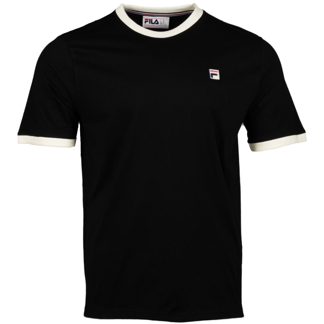 Fila Marconi Classic Ringer T Shirt Black / Off White