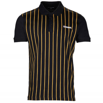 Lambretta Black And Gold Pinstripe Polo Shirt