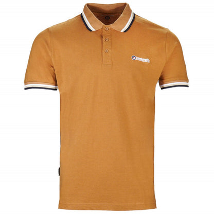 Lambretta Target Logo 3 Button Triple-Tipped Pique Polo Shirt Tobacco