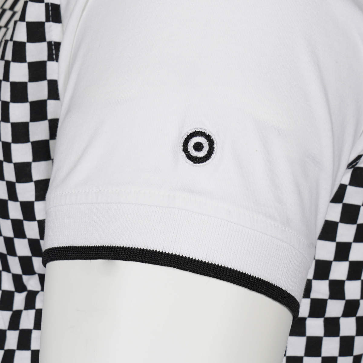 Lambretta 3 Button Checker Polo Shirt White