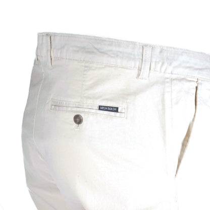 Mish Mash Mens Tapered Leg Cotton Chino Off White