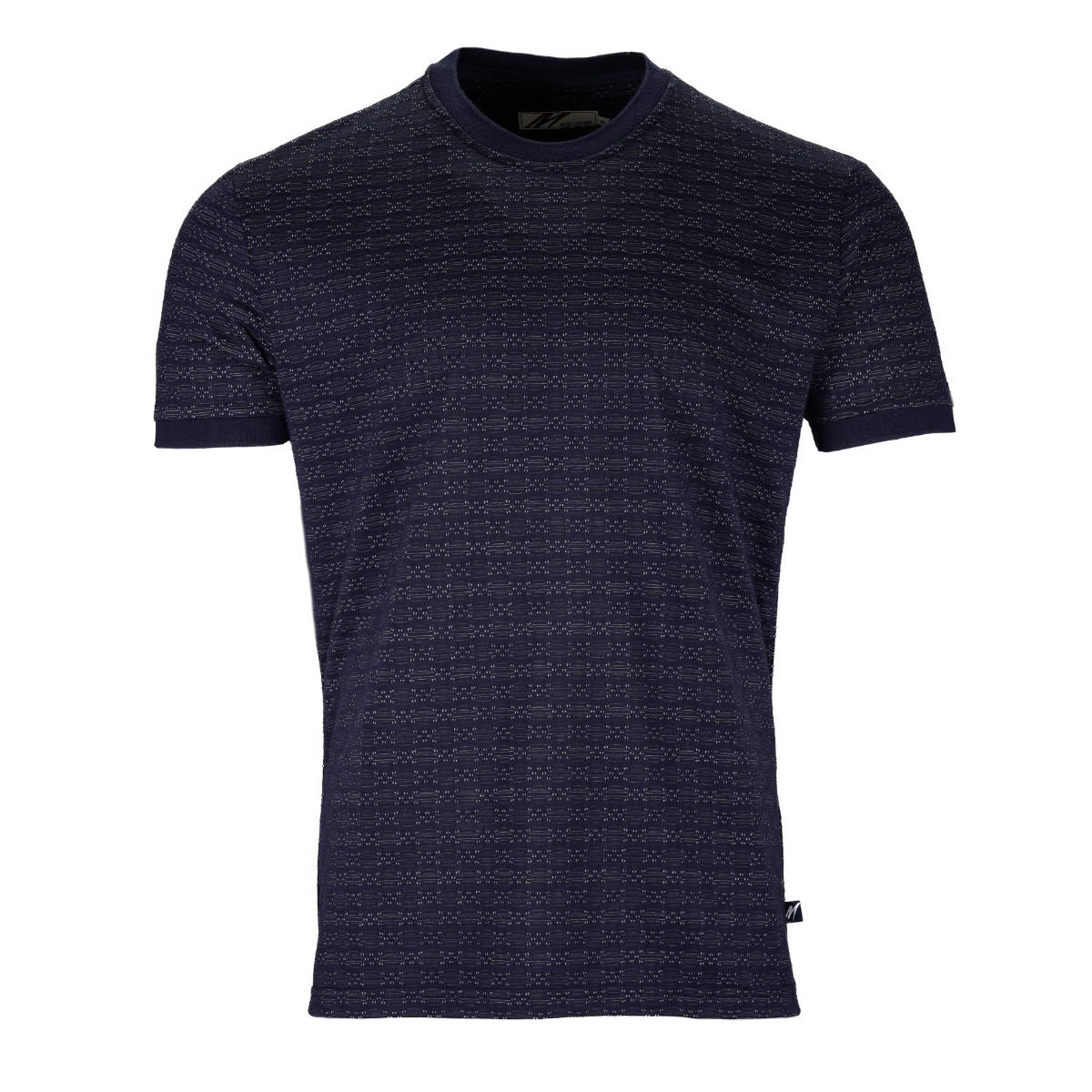 Mish Mash Texture Weave T Shirt Navy