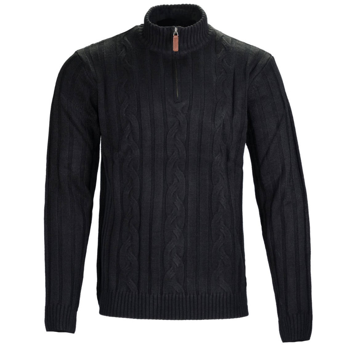 Mish Mash 1/4 Zip Cable Knit Neck Jumper Black