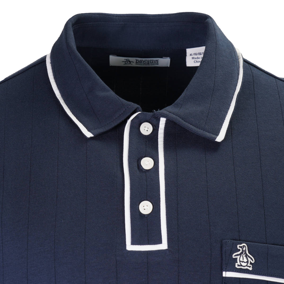 Original Penguin Drop Needle Contrast Tipped Polo Navy Blue