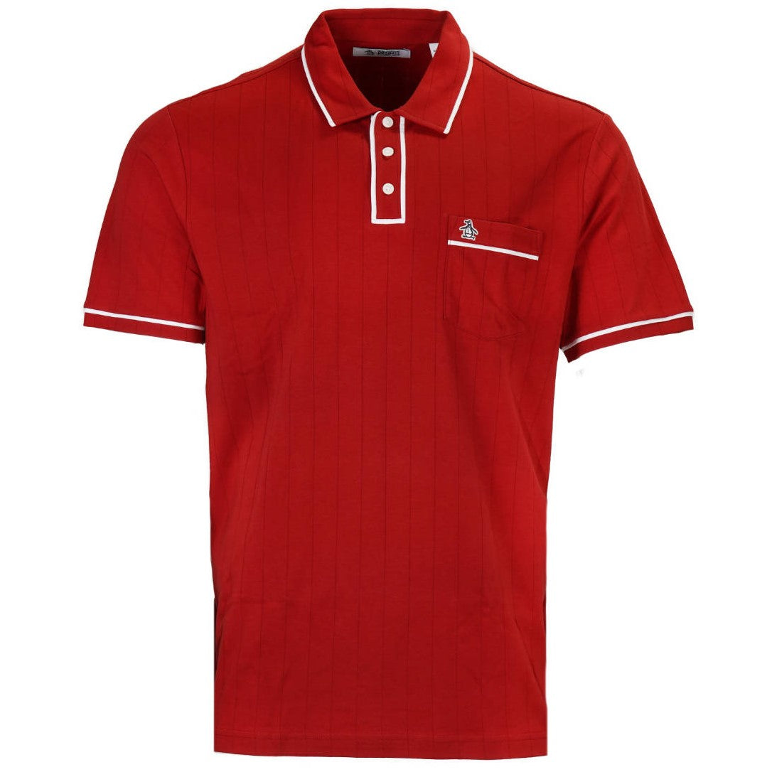 Original Penguin Drop Needle Contrast Tipped Polo Deep Red