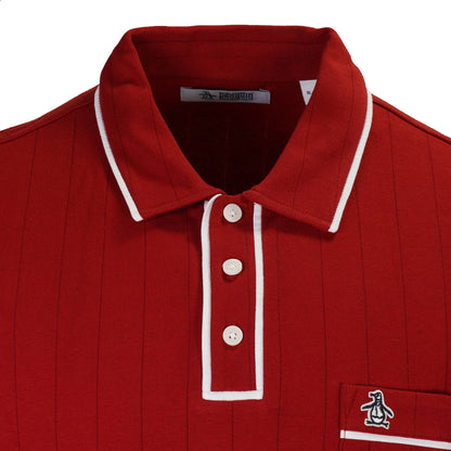 Original Penguin Drop Needle Contrast Tipped Polo Deep Red