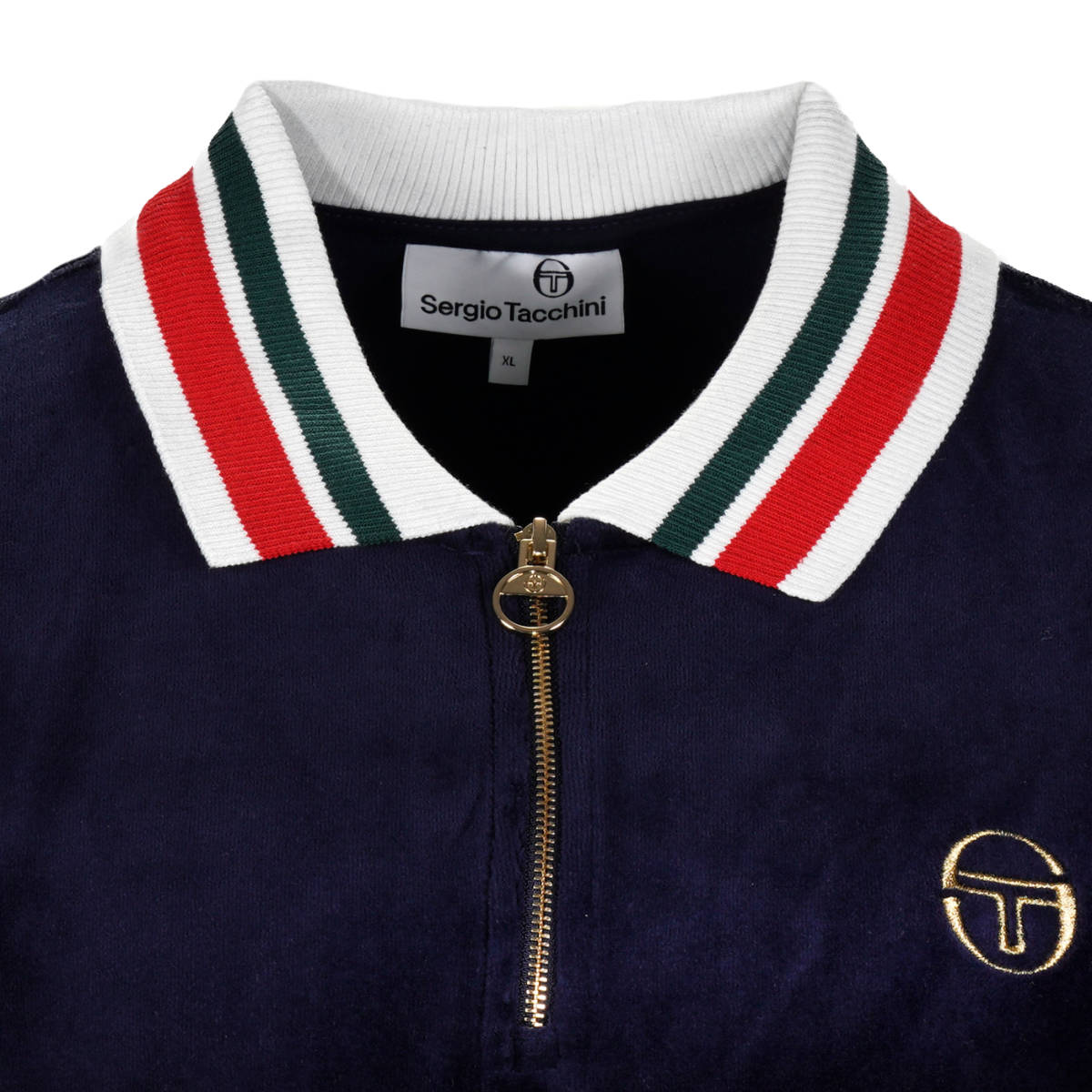 Sergio Tacchini Mahony Velour Zip Neck Polo Navy